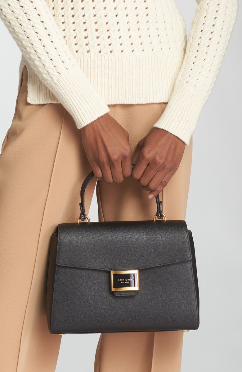 Kate Spade New York medium katy textured leather top handle bag, Alternate, color,