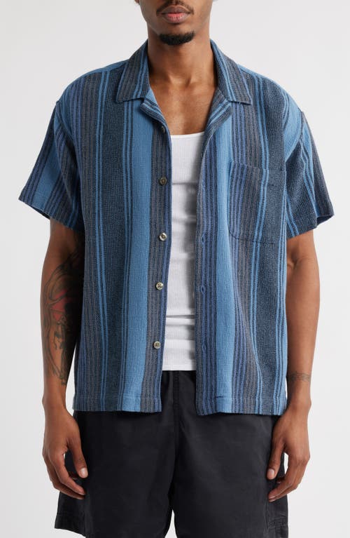 Obey Frazer Stripe Short Sleeve Cotton Button-up Shirt