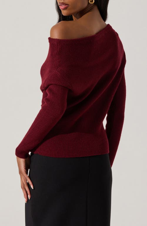 ASTR ASTR THE LABEL ONE-SHOULDER RIB SWEATER