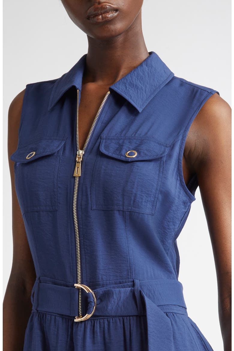 Kaira Belted Sleeveless Minidress, Alternate, color, SPRING NAVY