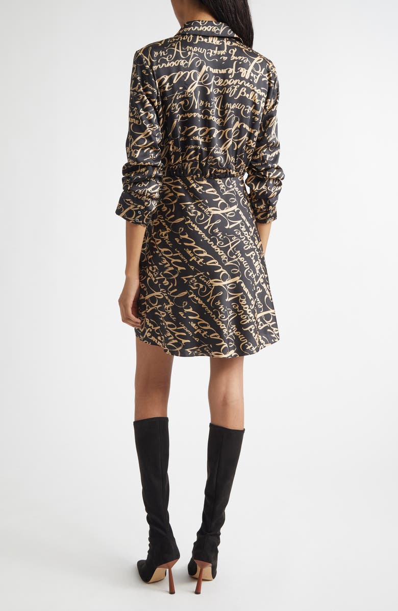 Cinq à Sept Love Journal Jacey Long Sleeve Shirtdress, Alternate, color, Black/ Khaki