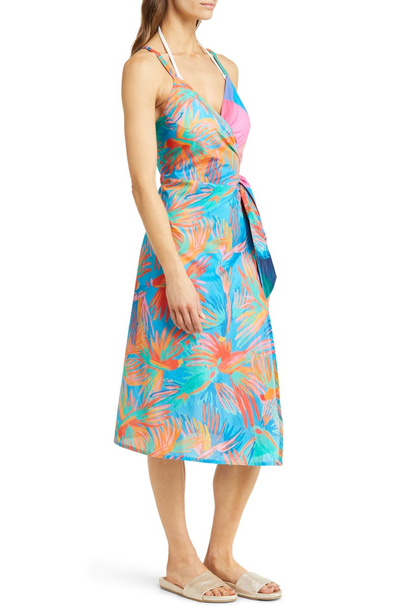 FARM Rio Painted Birds Cotton Cover-Up Dress, Alternate, color, 