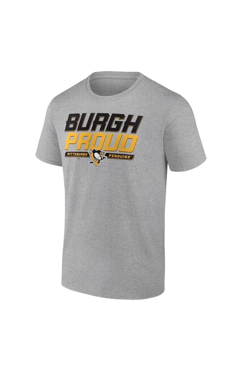 FANATICS Men's Fanatics Branded Heathered Gray Pittsburgh Penguins Hometown Collection Burgh Proud T-Shirt, Alternate, color, 