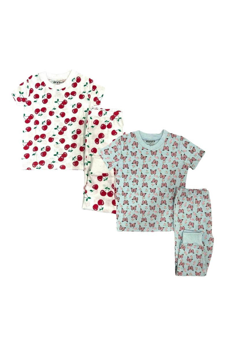 BenBen 2 Pack Girls' Shortsleeve Pajamas, Alternate, color,