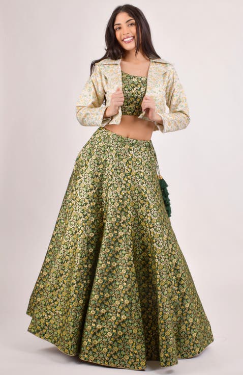 Zele Banarasi Lehenga Choli With Jacket