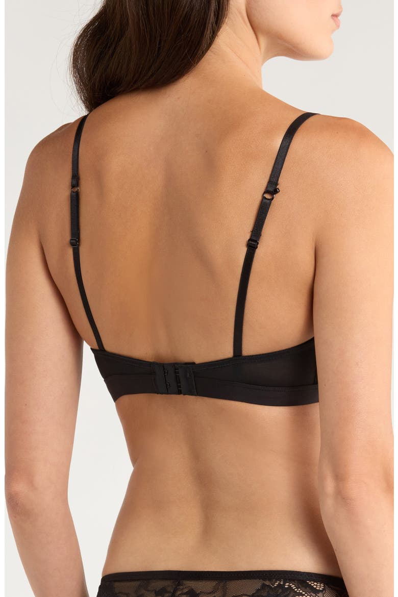 Stormi High Apex Lace Trim Bralette, Alternate, color, CAVIAR
