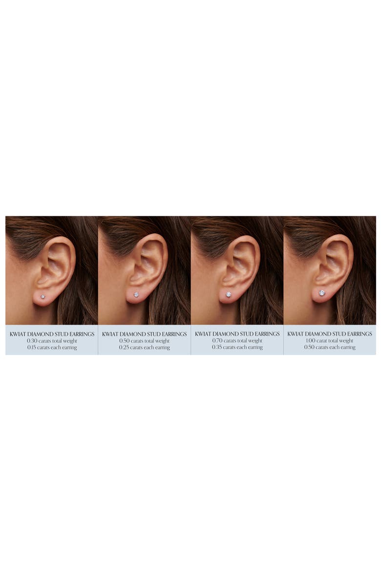 Round Brilliant Cut Diamond & Platinum Stud Earrings - 0.70ct., Alternate, color, PLATINUM