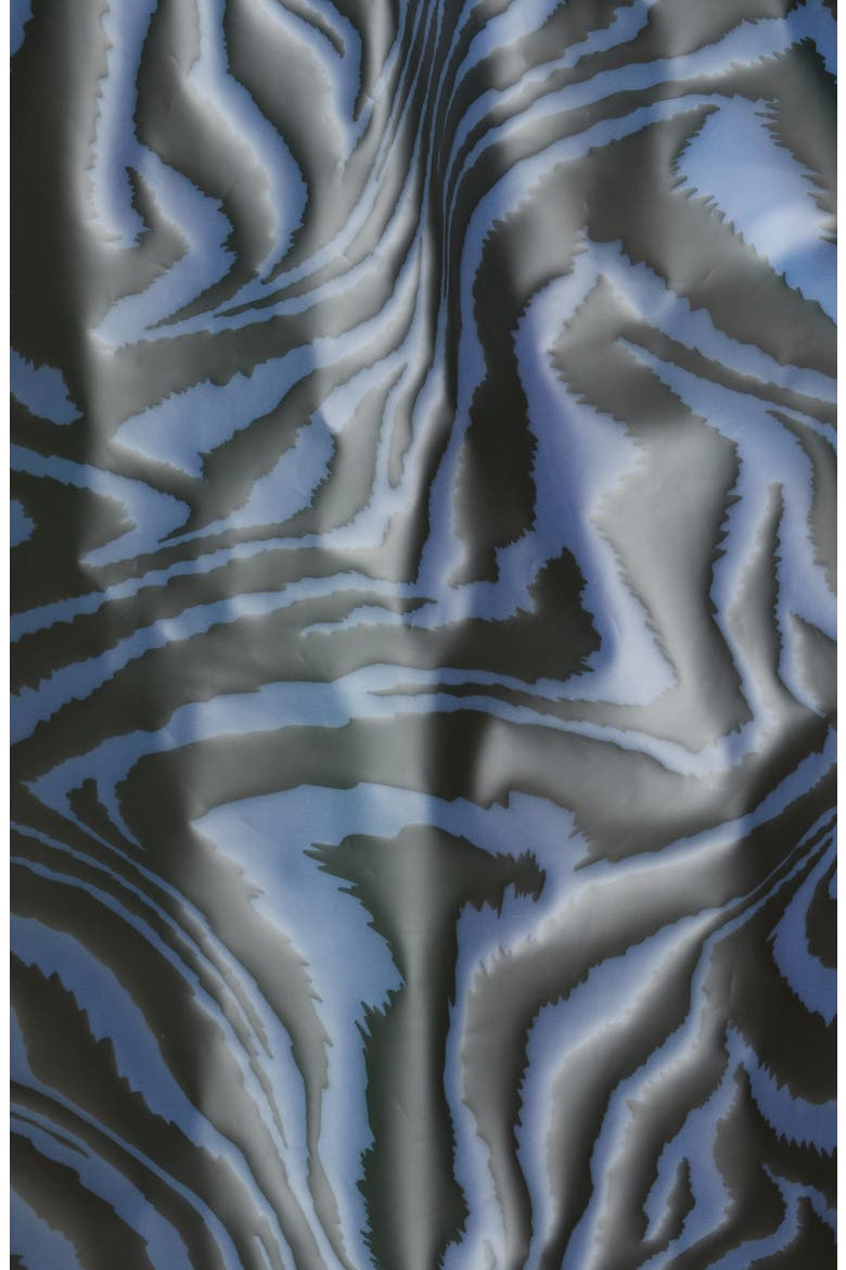 Tiger Print Water Repellent Biodegradable Raincoat, Alternate, color, FOREVER BLUE