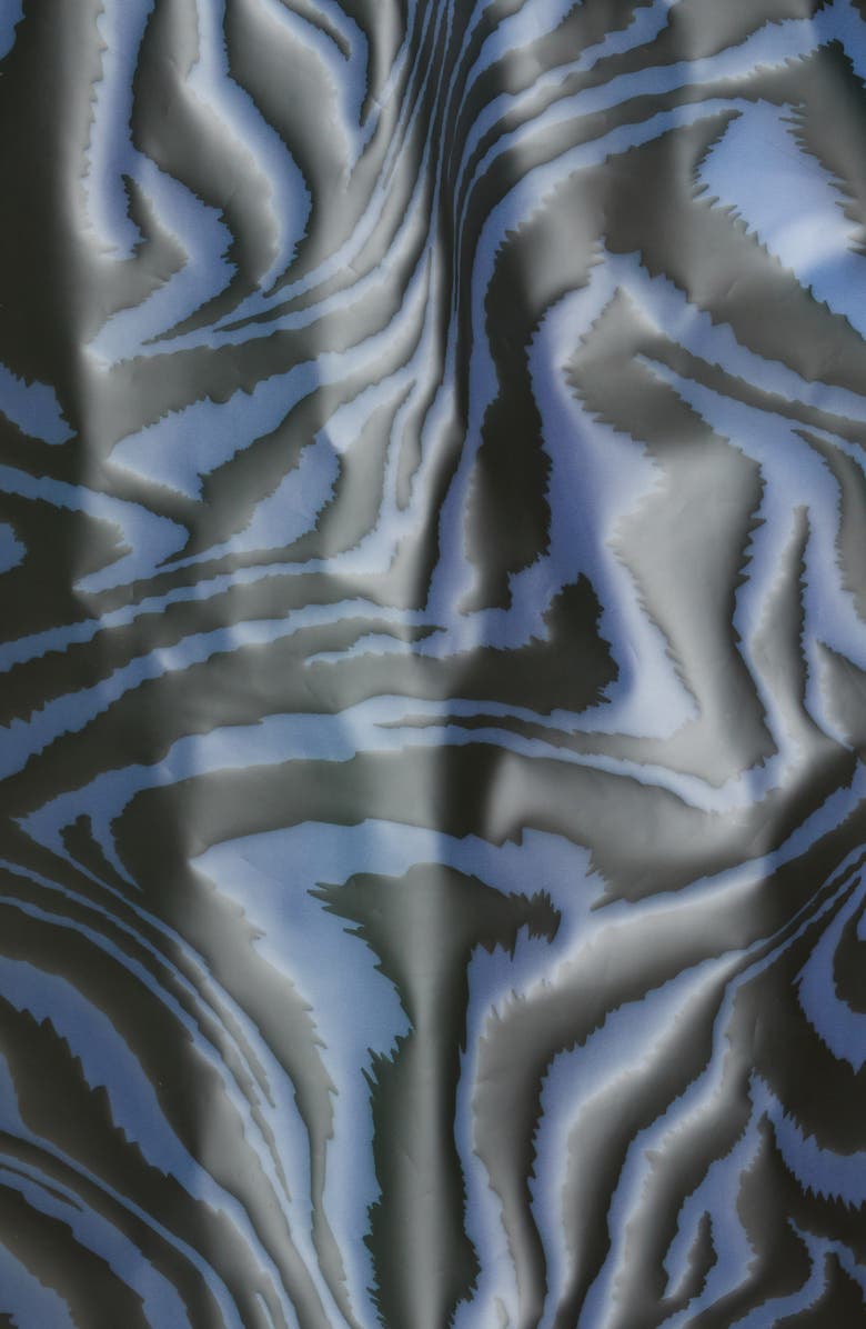 Ganni Tiger Print Water Repellent Biodegradable Raincoat, Alternate, color, 