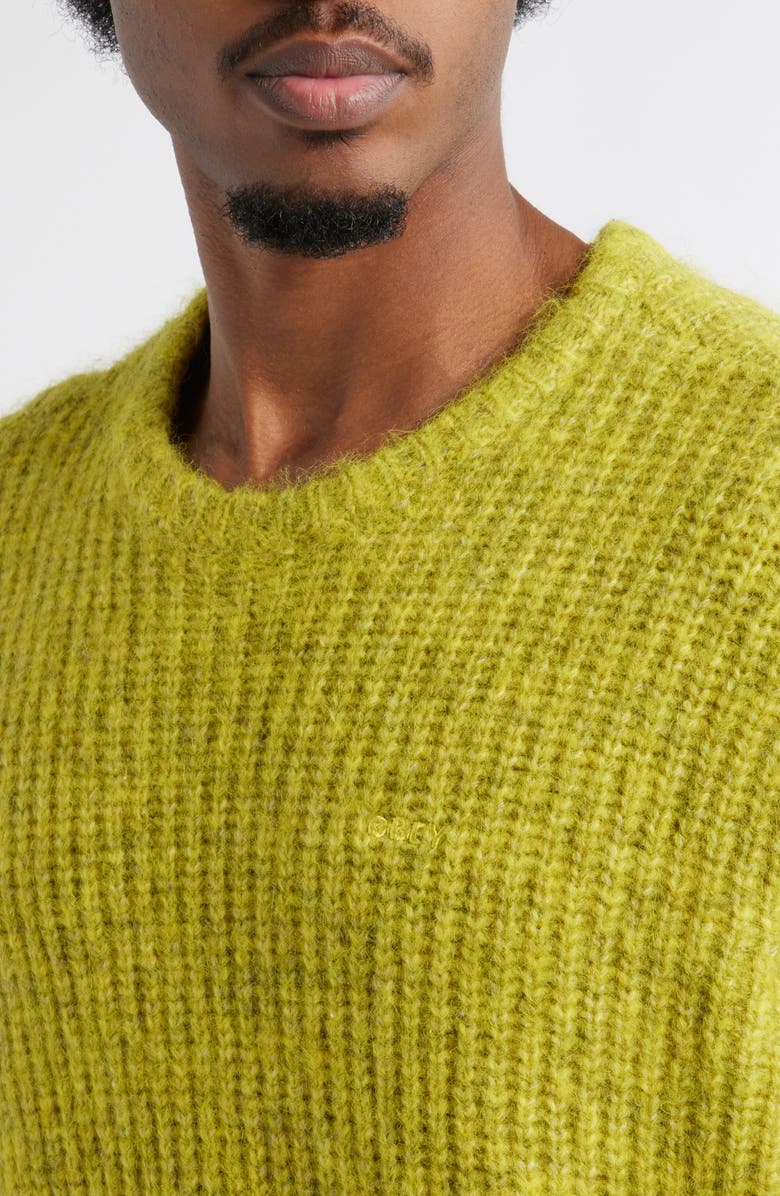 Obey Dexter Relaxed Sweater, Alternate, color, Chartreuse