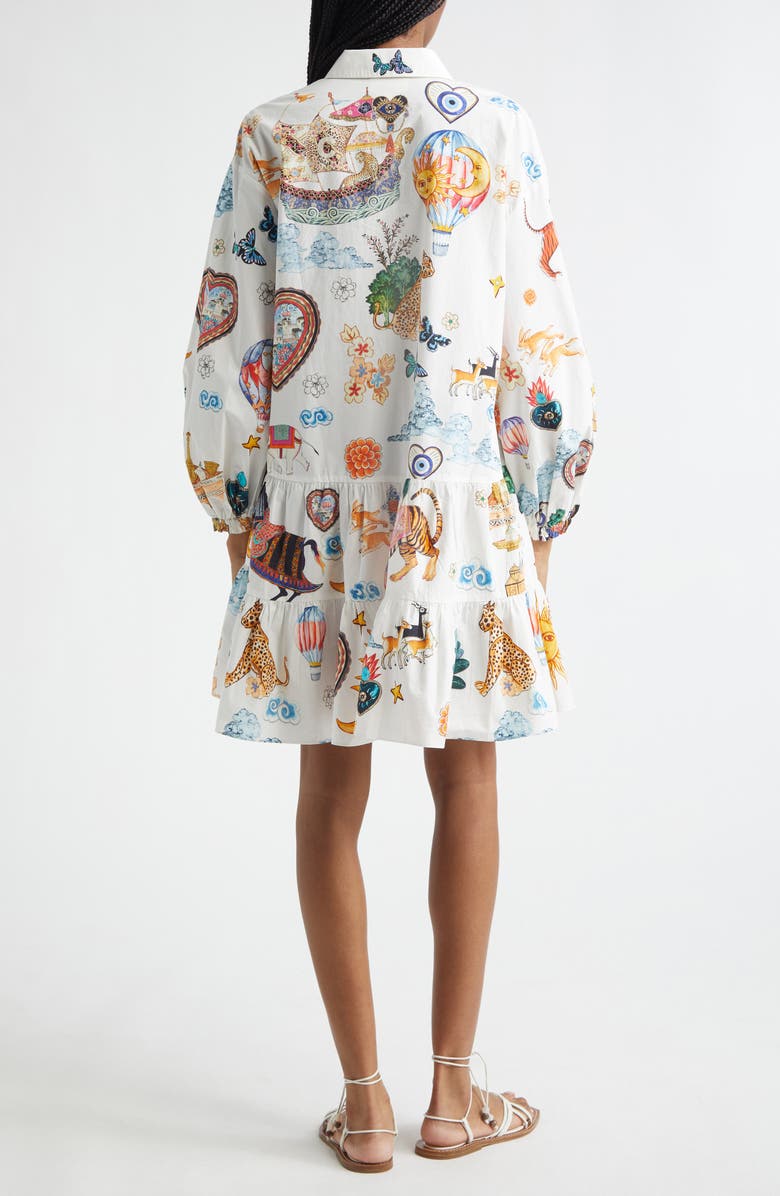 Camilla Print Long Sleeve Tiered Cotton Shirtdress, Alternate, color, Kapadokya Kitsch