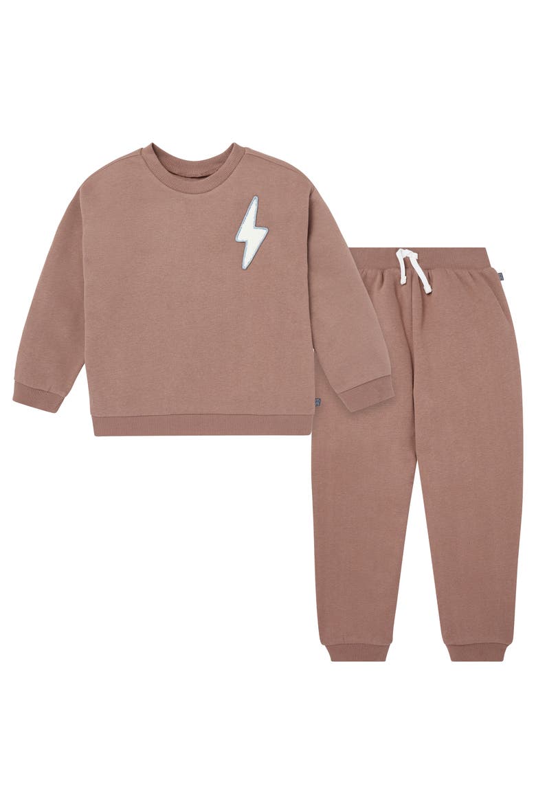 Sweatshirt and Jogger Set, Main, color, Lightning Brown