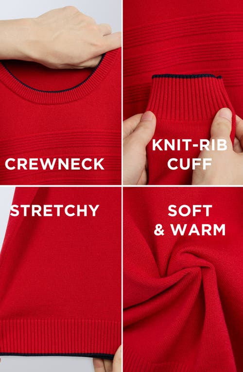 X-ray Xray Kids' Moto Ribbing Detail Crewneck Sweater In Red