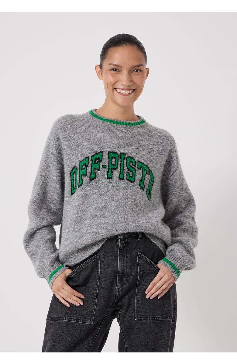 Hush Ellis Wool Blend Off-Piste Motif Sweater, Main, color, Mid Grey Marl