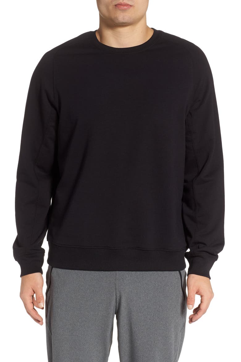 Crewneck Fleece Sweatshirt, Main, color, BLACK