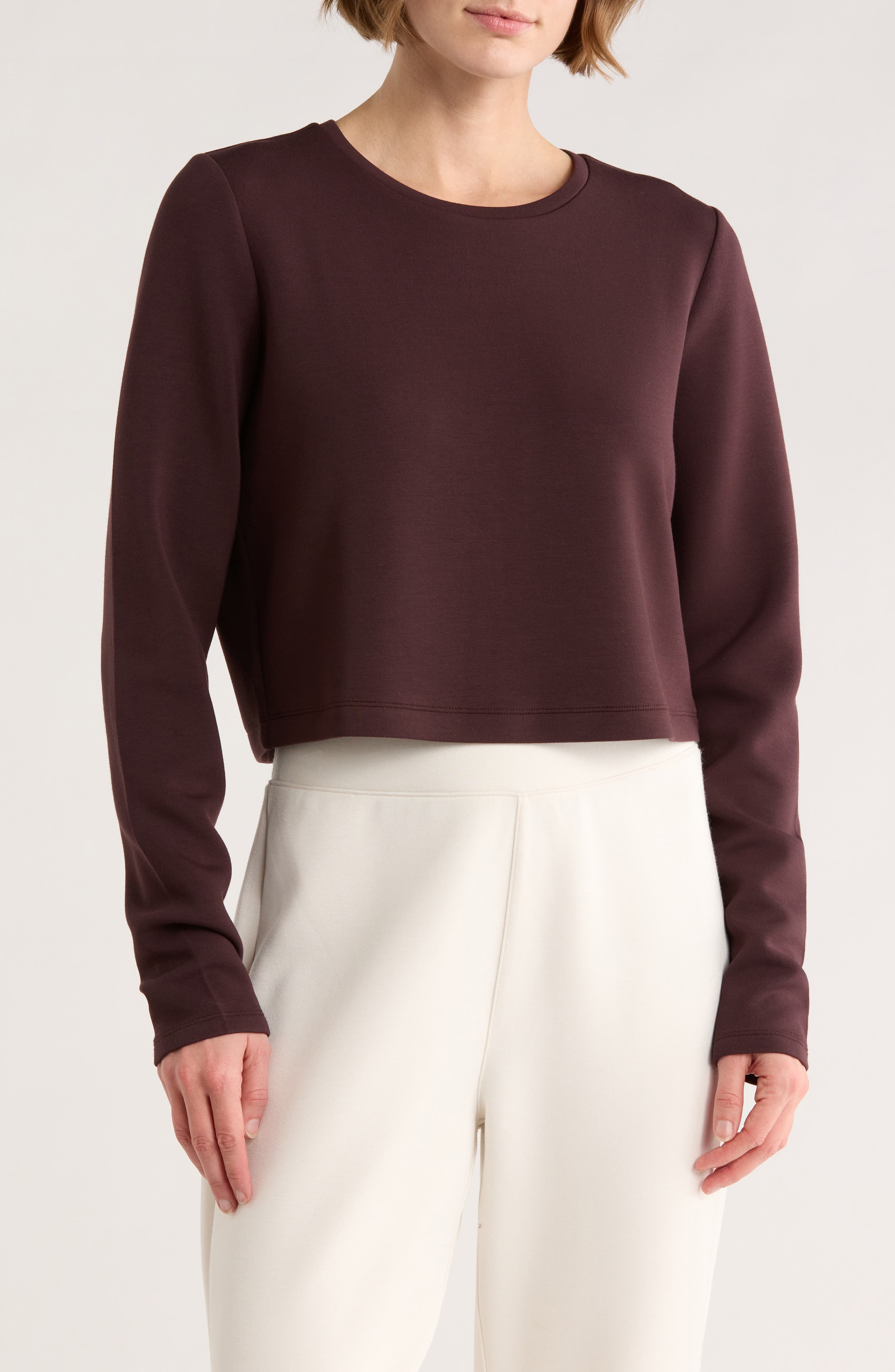 Spanx ® Long Sleeve Knit T-shirt In Brown