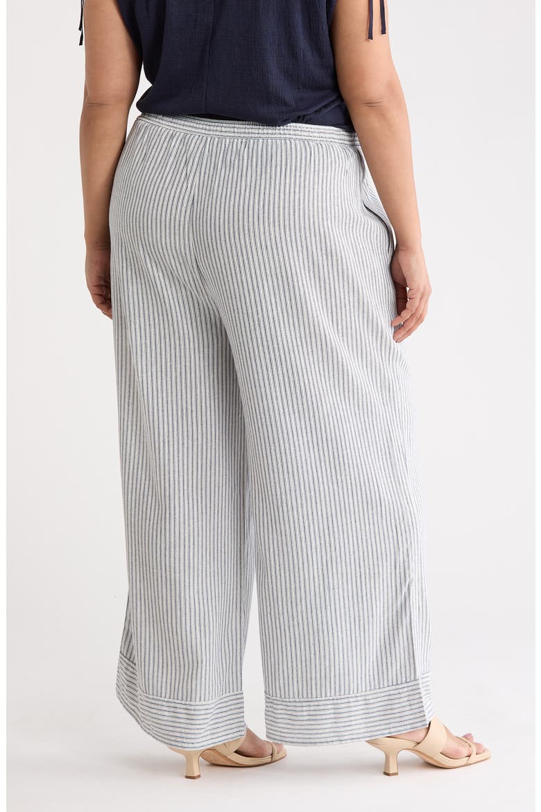 Stripe Pull-On Wide Leg Pants, Alternate, color, NAVY/ CREAM STATIC STRIPE
