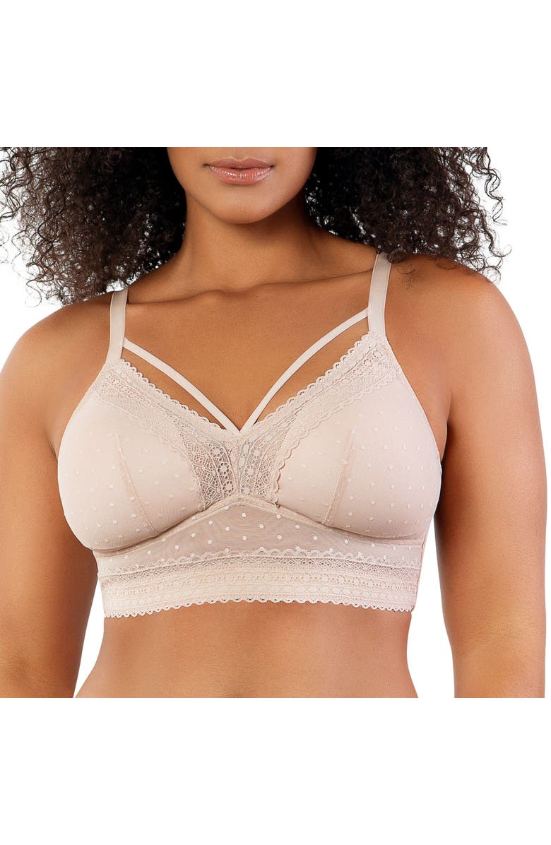 Parfait Mia Wire-Free Padded Mesh Bralette, Main, color, Cameo Rose