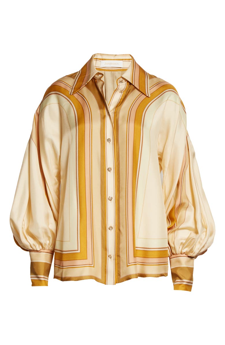 Zimmermann Tempo Poet Sleeve Silk Blouse, Alternate, color, 