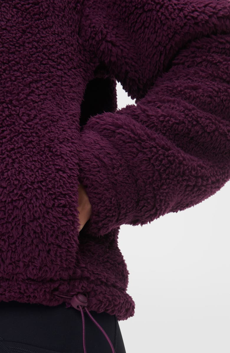 Sweaty Betty Canyon Front Zip High Pile Fleece Jacket, Alternate, color, Plum Purple