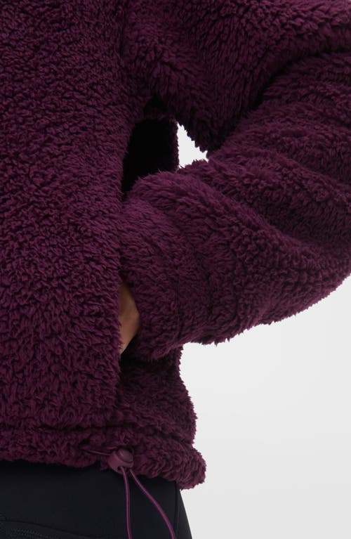 Sweaty Betty Canyon Front Zip High Pile Fleece Jacket In Purple