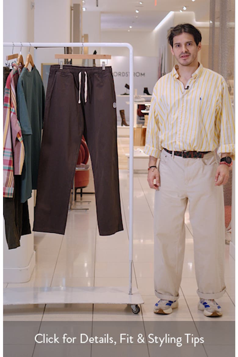 Standard Cotton Stretch Poplin Drawstring Slacker Pants video