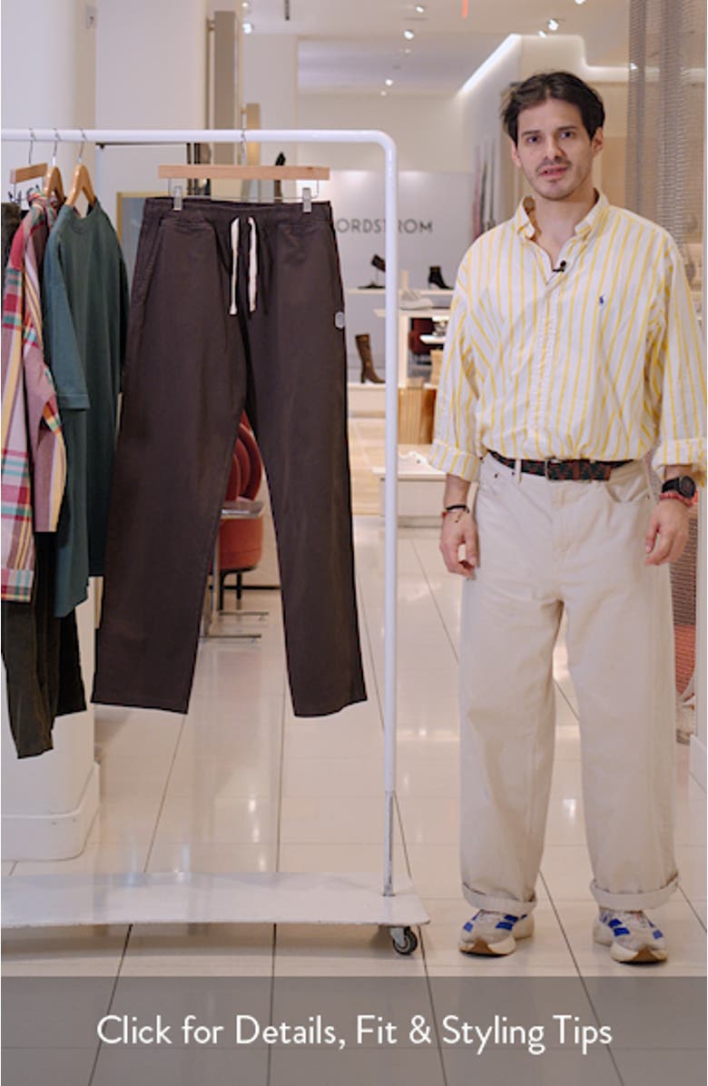 Standard Cotton Stretch Poplin Drawstring Slacker Pants, sales video thumbnail