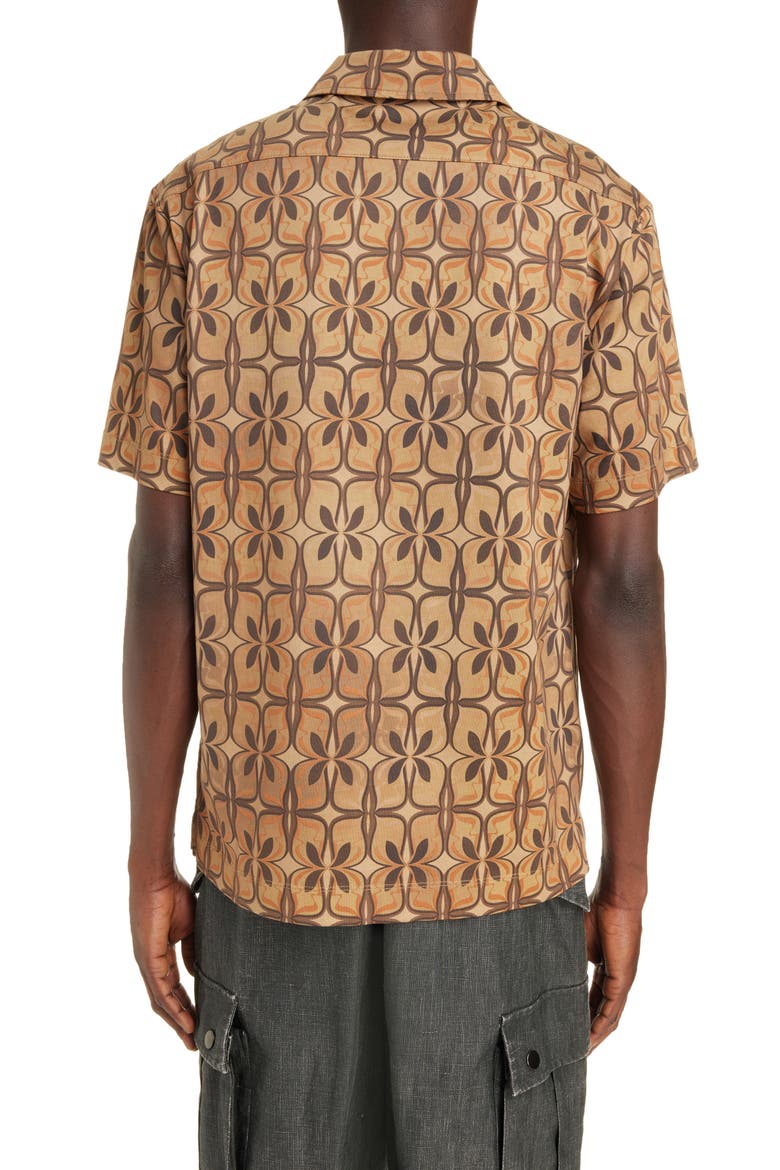 Helder Abstract Print Cotton Jersey Polo, Alternate, color, CAMEL 102