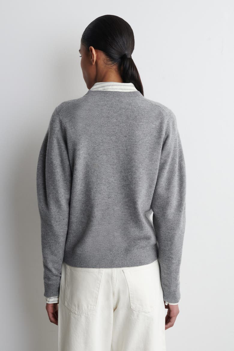Balloon-sleeve Merino Wool Sweater, Alternate, color, GRAY