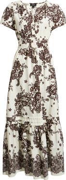 CeCe Puff Sleeve Cotton Maxi Dress