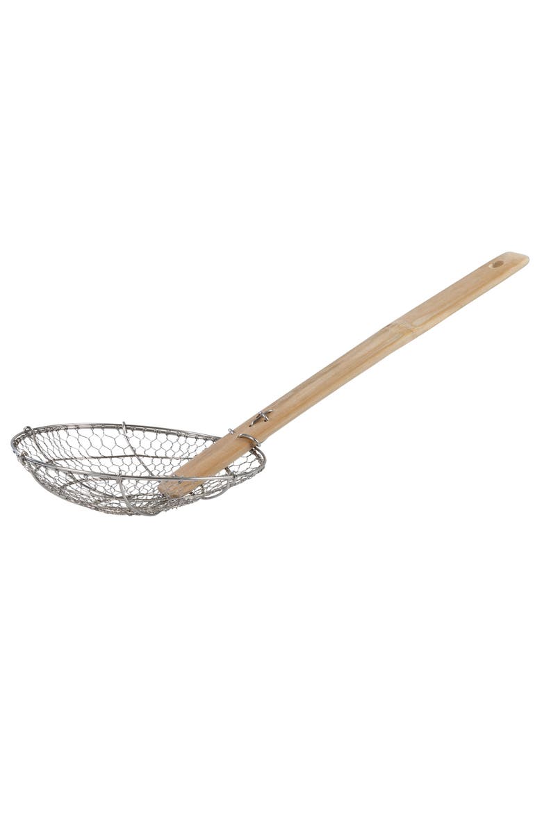 Stainless Steel Spider Strainer, 7-Inch, Main, color, Bamboo