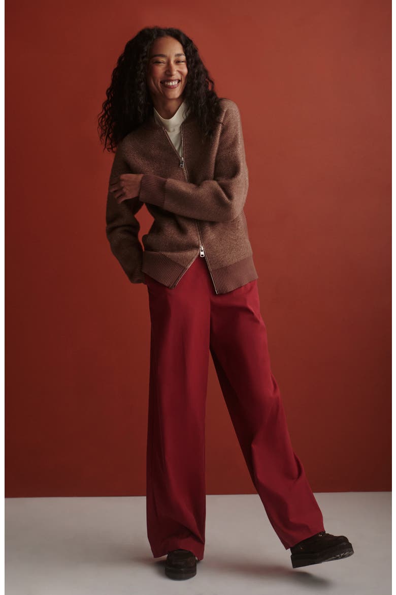 Zenia Full Zip Knit Jacket, Alternate, color, NUTMEG