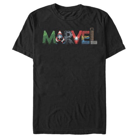 Men's Marvel Logo Hero Font  Graphic T-Shirt