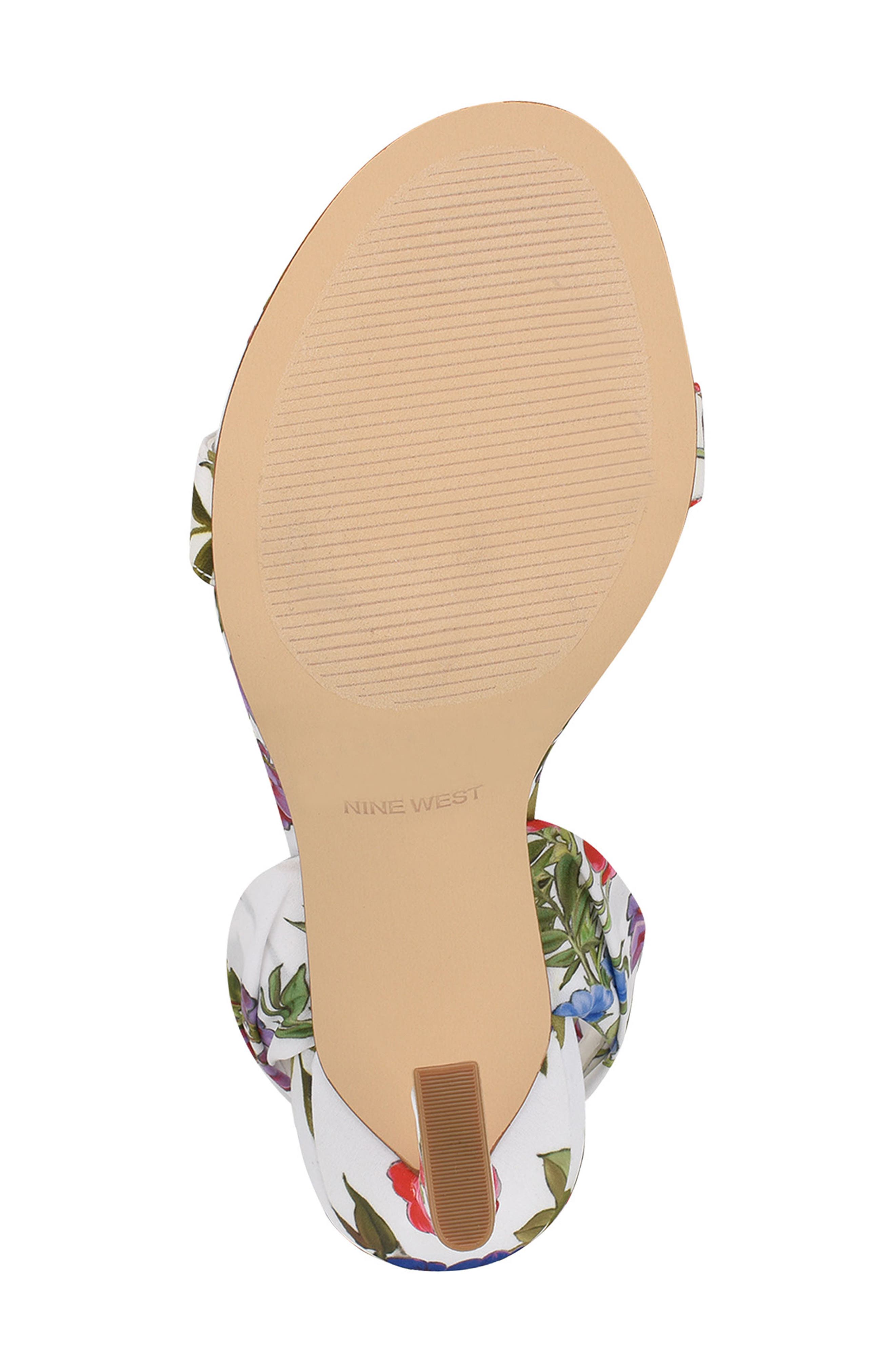 Nine West Kelsie Ankle Tie Sandal, Alternate, color, White Floral Print