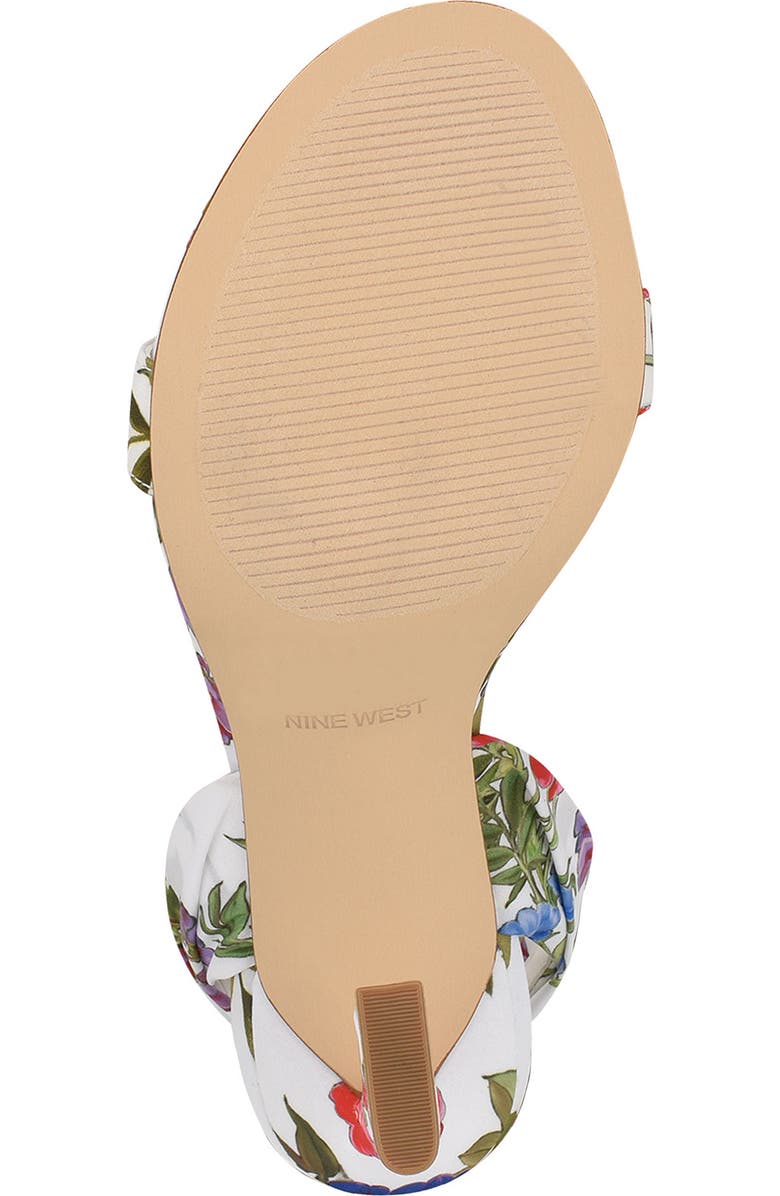 Nine West Kelsie Ankle Tie Sandal, Alternate, color, White Floral Print