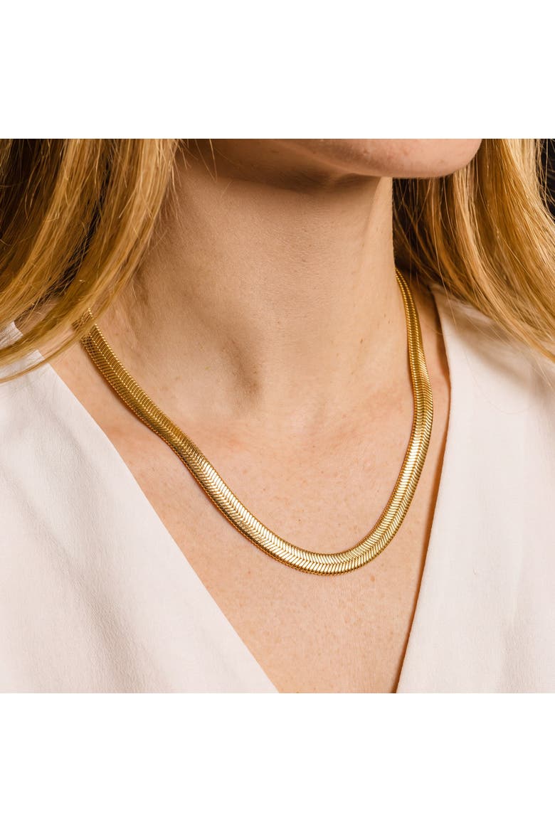 Silk Snake Necklace, Alternate, color, Gold Plated