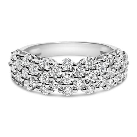 Silver 2.0 cttw Lab Grown Diamond Scattered Band Ring