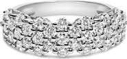 Haus of Brilliance Silver 2.0 cttw Lab Grown Diamond Scattered Band Ring