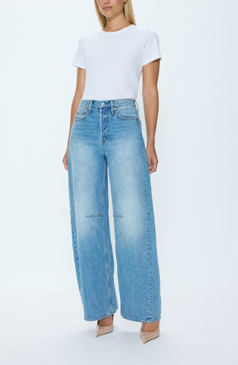 Pistola Sydney High Waist Wide Leg Jeans, Alternate, color, Hazy