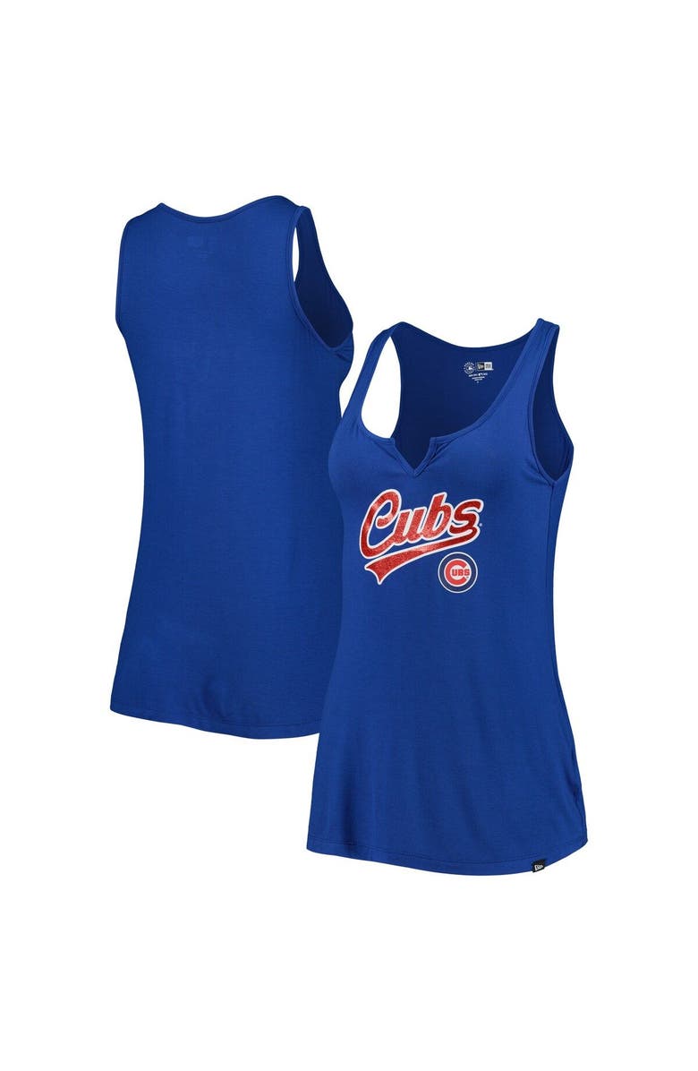New Era Women's New Era Royal Chicago Cubs Notch Neck Tank Top, Main, color, 