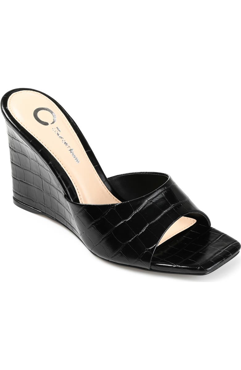 Journee Collection Tru Comfort Foam Vivvy Croc Embossed Wedge Sandal, Main, color,
