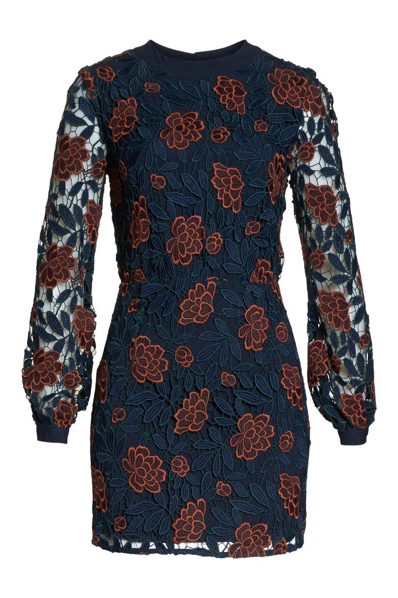 Dazzling Lace Minidress, Alternate, color, MULTI FLORAL LACE