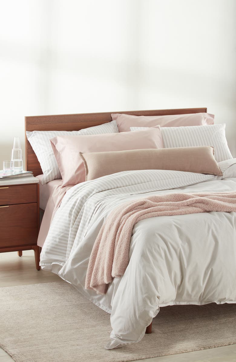 Nordstrom 400 Thread Count Organic Cotton Sateen Sheet Set, Alternate, color, Pink Sepia