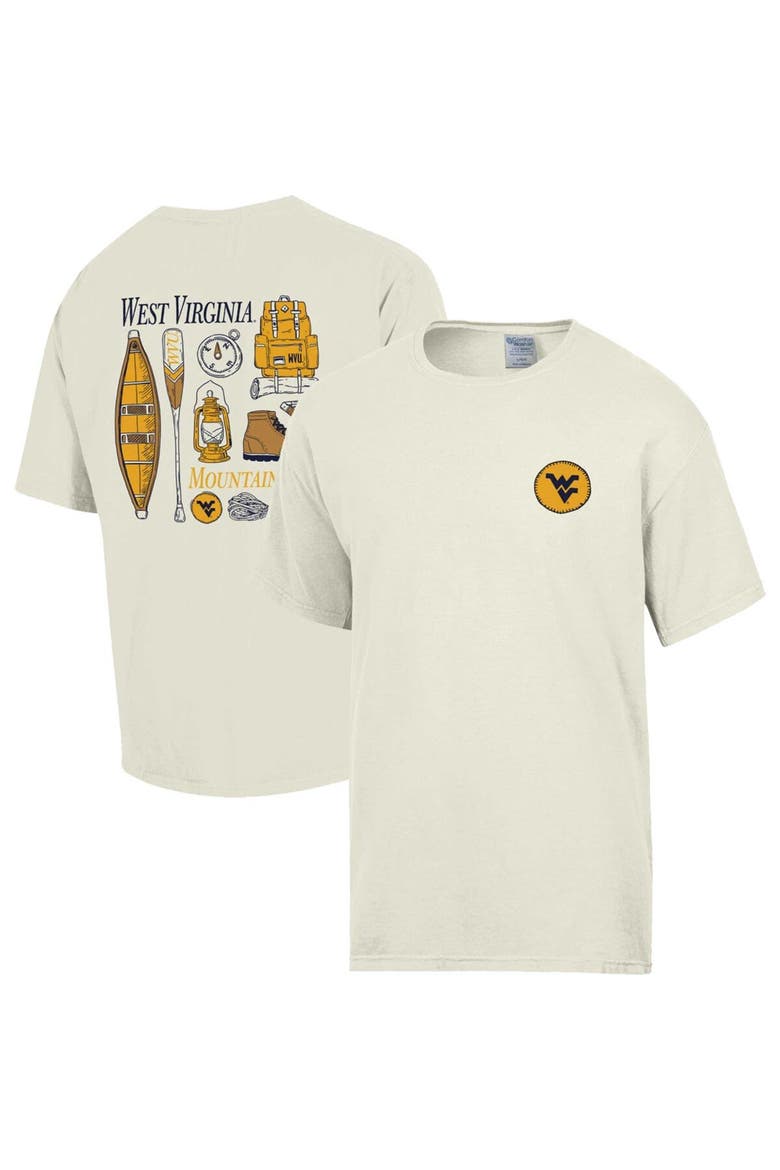 Men's Comfort Wash Cream West Virginia Mountaineers Camping Trip T-Shirt, Main, color, Cream