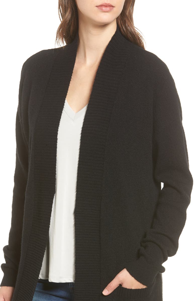 BP. Rib Trim Long Cardigan, Alternate, color,