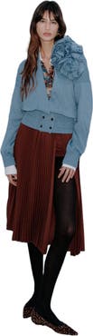 THEO The Label Atlas Pleated High Slit Skirt
