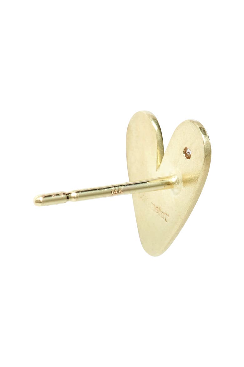 Diamond Heart Stud Earrings, Alternate, color, YELLOW