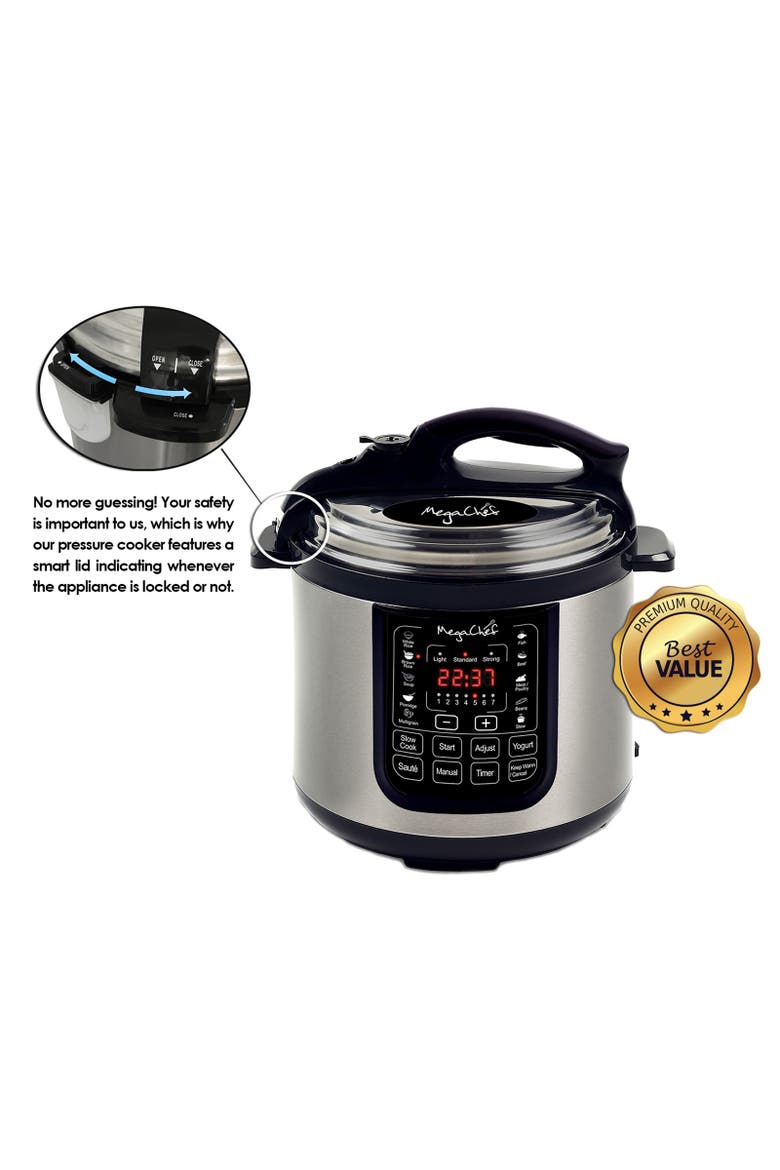 8 Quart Digital Pressure Cooker with 13 Pre-set Multi Function Features, Alternate, color, Grey