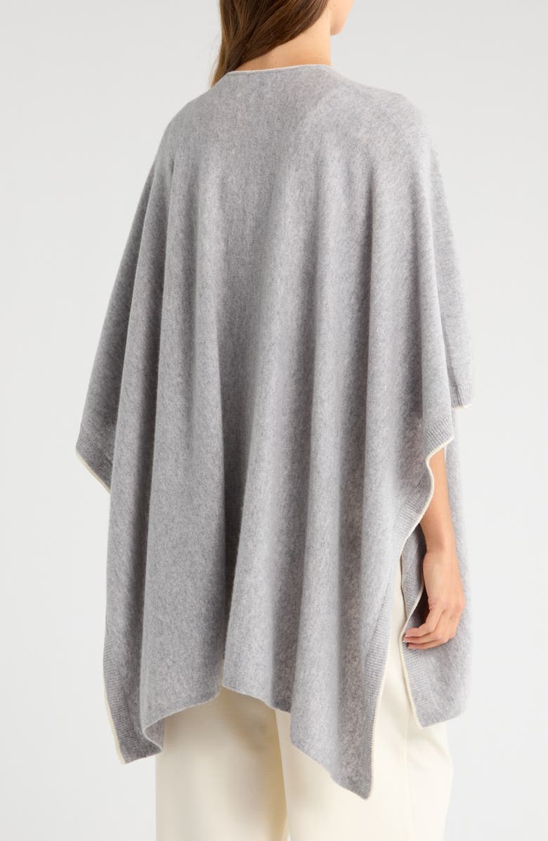 Vince Tipped Cashmere Wrap, Alternate, color, Medium Grey/ Off White