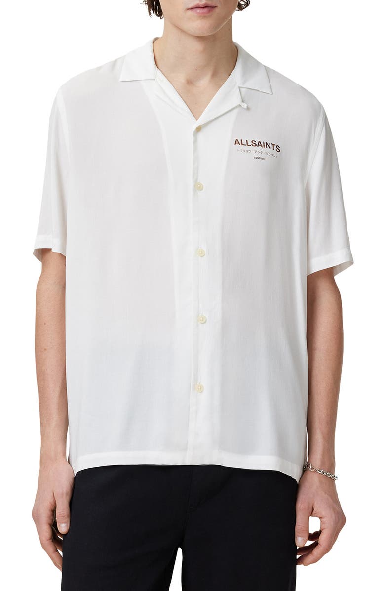 AllSaints Ouija Relaxed Fit Camp Shirt, Alternate, color, 